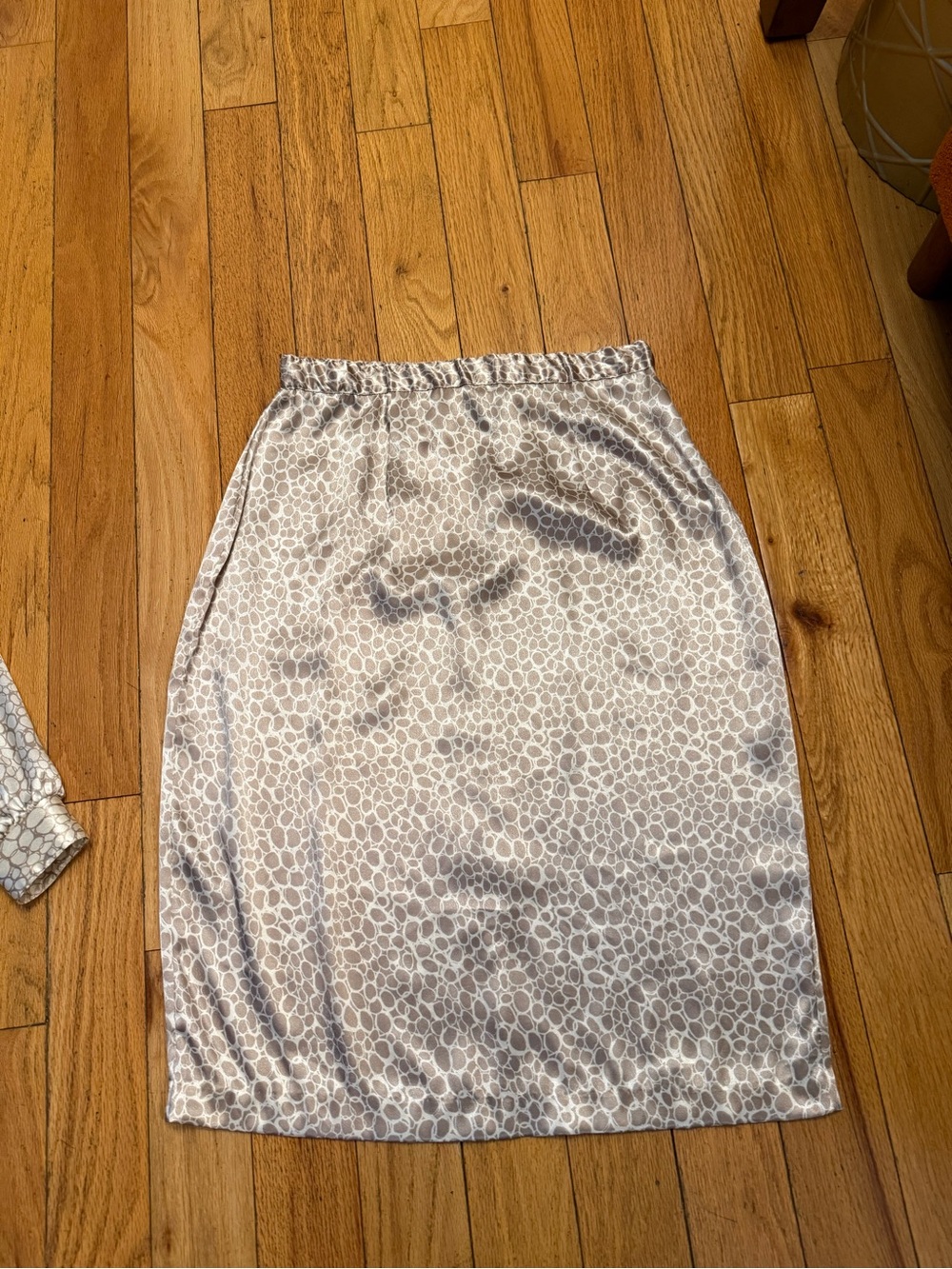 Notations Silver Dot-Print Midi Skirt and blouse